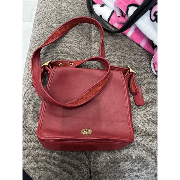 Coach Handbags - Vintage Coach Legacy Companion Flap Turn Lock Crossbody Red Leather 9715